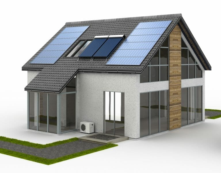 Wärmepumpe mit Solarthermie in einem Einfamilienhaus